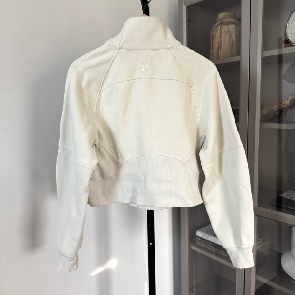 Lululemon Scuba Oversized Half Zip Funnel Neck Bone Neutral Sweatshirt XS S 1/2 - Picture 5 of 8